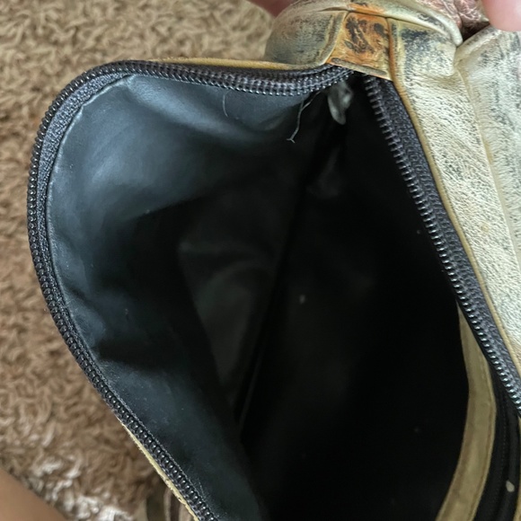 OOAK VTG 80s Custom Brit Rosen Leather Shoulder Bag Purse Hand Painted Signed - Picture 6 of 6